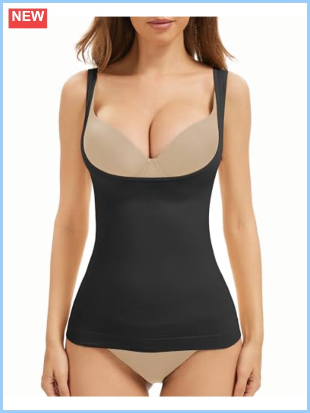 Women Shapewear Tank Top Tummy Control Open Bust Camisole